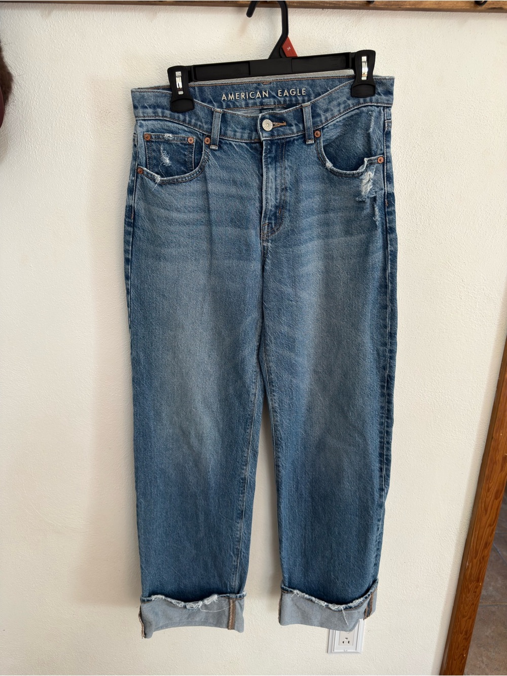 American Eagle Outfitters Stovepipe Medium Wash Relaxed Fit Denim Jeans